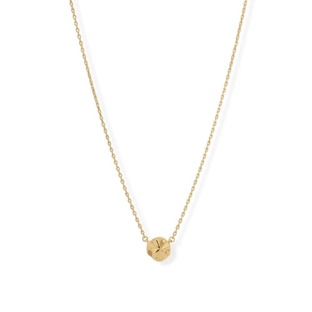 💫 14 Karat Gold Plated Wavy Disc Necklace